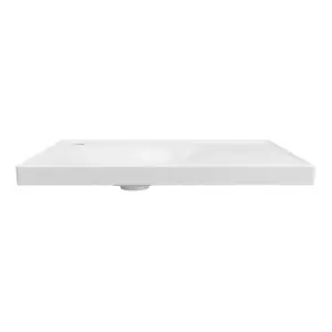 GoodHome Kentia Matt White Rectangular Vanity Basin (W)60.6cm