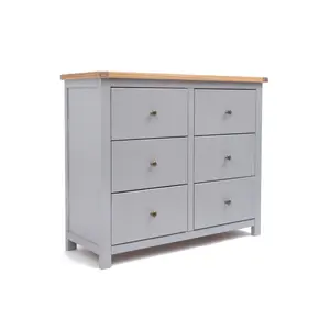 Mirano 6 Drawer Chest of Drawers Brass Knob