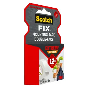 3M Scotch-Fix Extreme Interior White Mounting Tape (L)1.8m (W)19mm