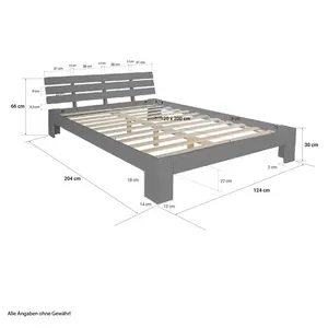 Mirielle Solid Wood Bed Grey / 90 x 200 cm