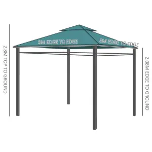 Outsunny 3 x 3m Metal Garden Gazebo Marquee Party Tent Canopy Pavilion Sidewalls