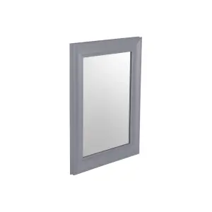 Grey Rectangular Wall-mounted Framed mirror, (H)51cm (W)41cm