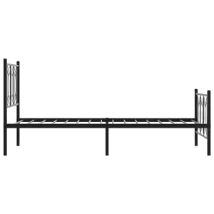 Berkfield Metal Bed Frame without Mattress with Footboard Black 90x190cm