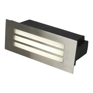 GoodHome Stainless steel Mains-powered Neutral white LED Rectangular Deck light