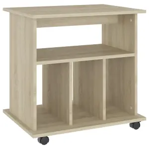 Berkfield Rolling Cabinet Sonoma Oak 60x45x60 cm Engineered Wood