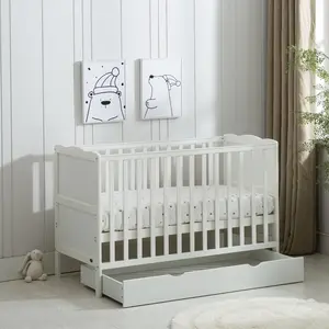 Draper Cot Bed with Mattress White