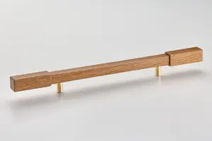 Solid Oak & Brass Handle - Wychbury 320mm Light Oak