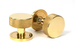 From The Anvil Polished Brass Brompton Mortice/Rim Knob Set Knob (Plain)