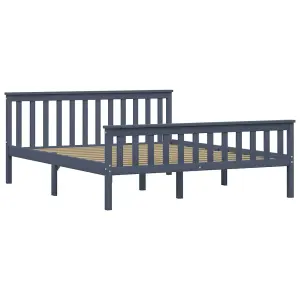 Berkfield Bed Frame Grey Solid Pinewood 160x200 cm