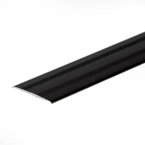 Self-adhesive anodised aluminium door floor bar edge trim threshold profile  930mm x 35mm a08 black