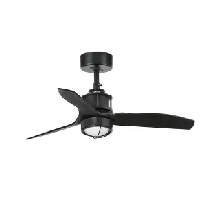 Luminosa Just LED Matt Black Ceiling Fan with DC Motor 81cm, 3000K