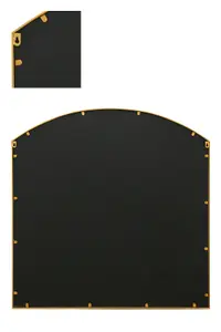 MirrorOutlet The Arcus Gold Framed Arched Window Garden Mirror 100 x 100CM