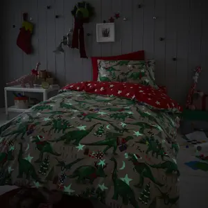 Happy Linen Company Festive Dinosaur Kids Bedding Single