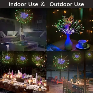 240 LED - Multicolour Christmas Battery Operated Hanging String Starry Fairy Lights Starburst Light Decoration