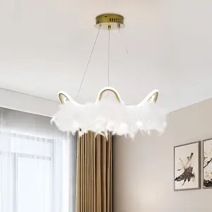 Feather LED Pendant Ceiling Light Room Decor 50cm Dia