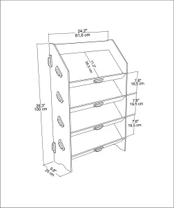 Decorotika Aros Bookcase Shelving Unit