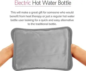 Almineez Rechargeable Electric Hot Water Bottle Bed Hand Warmer Massaging Heat Pad Fleece Cover