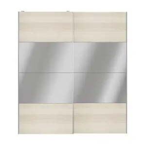 Atomia Panelled Mirrored Oak effect 2 door Sliding Wardrobe Door kit (H)2250mm (W)2000mm