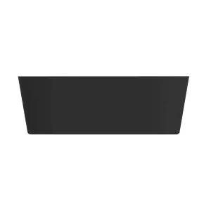 GoodHome Nakina Matt Black Acrylic Back to wall D-shaped Double ended Bath (L)1700mm (W)750mm