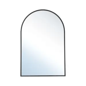 Black Arched Wall Mounted Framed Bathroom Mirror Vanity Mirror for Dressing Table 400 x 500 mm