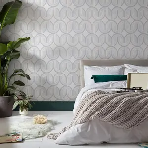 Envy In The Loop Hazy Day Grey Geometric Wallpaper