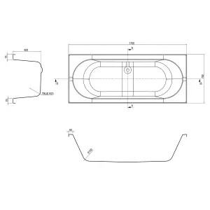 Ogden White Super-Strong Acrylic Double Ended Straight Bath (L)1700mm (W)700mm