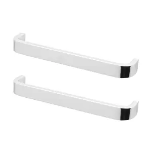 DecorAndDecor - SABLE Polished Nickel D-Shape Flat Kitchen Door Cabinet Cupboard Pull Handles - 160mm - Pair