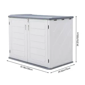 White Waterproof Resin Outdoor Garden Storage Box Lockable