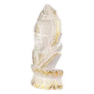 Something Different White Washed Thai Buddha Ornament White/Gold (One Size)