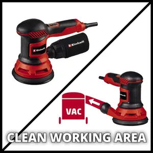 Einhell Rotating Palm Sander 125mm Includes 3x Sanding Sheets P60 P80 P120 Dust Extraction TC-RS 425 E