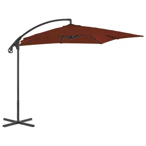 Berkfield Cantilever Umbrella with Steel Pole 250x250 cm Terracotta