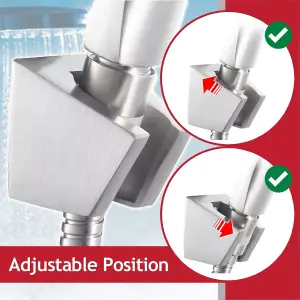 SPARES2GO Wall Clamp compatible with Aqualisa Shower Head Chrome Plated Silver Mounted Handset Holder Bracket