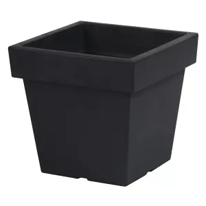 URBNLIVING 240mm Dark Grey Plastic Flower Plant Garden Indoor Outdoor Herb Planter Pots Patio Square Low