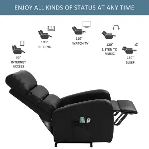 Power Massage Lift Recliner Chair with Heat & Vibration for Elderly, Heavy Duty and Safety Motion Reclining Mechanism