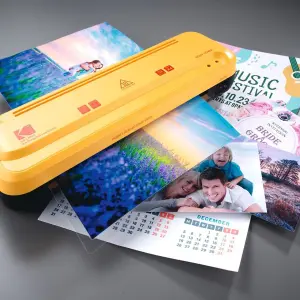 A4 Laminator with 10 Pouches - Mains Powered Paper & Card Laminating Machine for Documents, Posters, Photos - 6.5 x 33.5 x 12.5cm