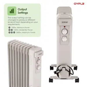 Oypla Electrical 2000W 9 Fin Portable Oil Filled Radiator Electric Heater