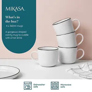 Mikasa Limestone Set of 4 360ml Mugs