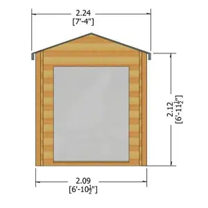 Bradley Log Cabin Home Office Garden Room Approx 7 x 7 Feet