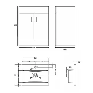 Nes Home Nanuya 1000mm Floor Standing White Vanity & Ceramic Basin