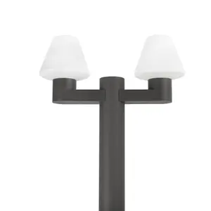 Luminosa Structure 2 Light Outdoor Lamp Post Dark Grey - Base Only IP44, E27