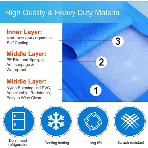 PETLICITY Dog Cooling Gel Pillow Mat - Pet Cooling Pad, Non-Toxic Gel, Self Cooling Mat for Dogs & Cats