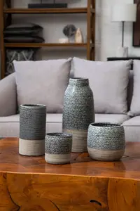 Interiors by Premier Modern Ceramic Vase For Home Decor, Speckled Design Flower Vase for Contemporary Spaces, Modern Small Vase