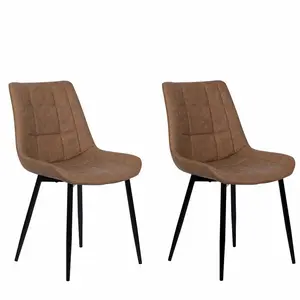 Hundley Upholstered Dining Chair (Set of 2) Golden Brown