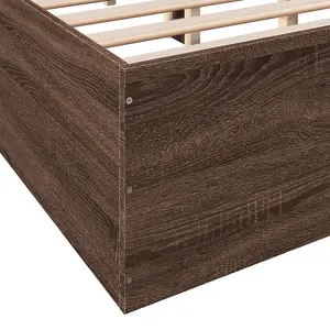 Berkfield Bed Frame without Mattress Brown Oak 135x190 cm Double