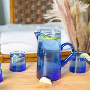 Nicola Spring - Jebel Recycled Glass Jug - 1 Litre - Blue