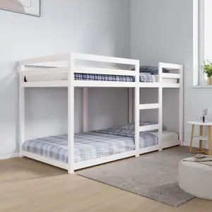 Cullompt Harriet Bee Bunk Bed 90x200 Cm Solid Wood Pine White / 80 x 200 cm