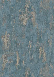 Industrial Concrete Effect Embossed Blue and Metallic Vinyl