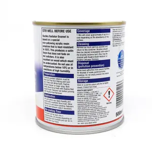 Rustins Quick Drying Radiator Enamel Satin - Grey 500ml