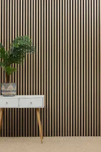 Acoustic Decorative Timber Slat Wall Panel - Oak Natural - 2400mm x 600mm