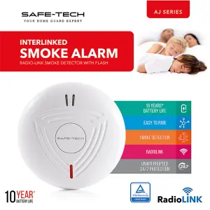 SAFE-TECH Interlinked Smoke Alarm With 10 Years Tamperproof Battery